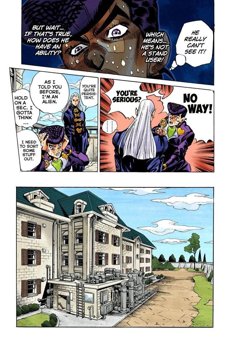 JoJo's Bizarre Adventure Part 4 - Diamond is Unbreakable (Official Colored) Chapter 115 page 6 - Chapter 115: I am an Alien! Part 3