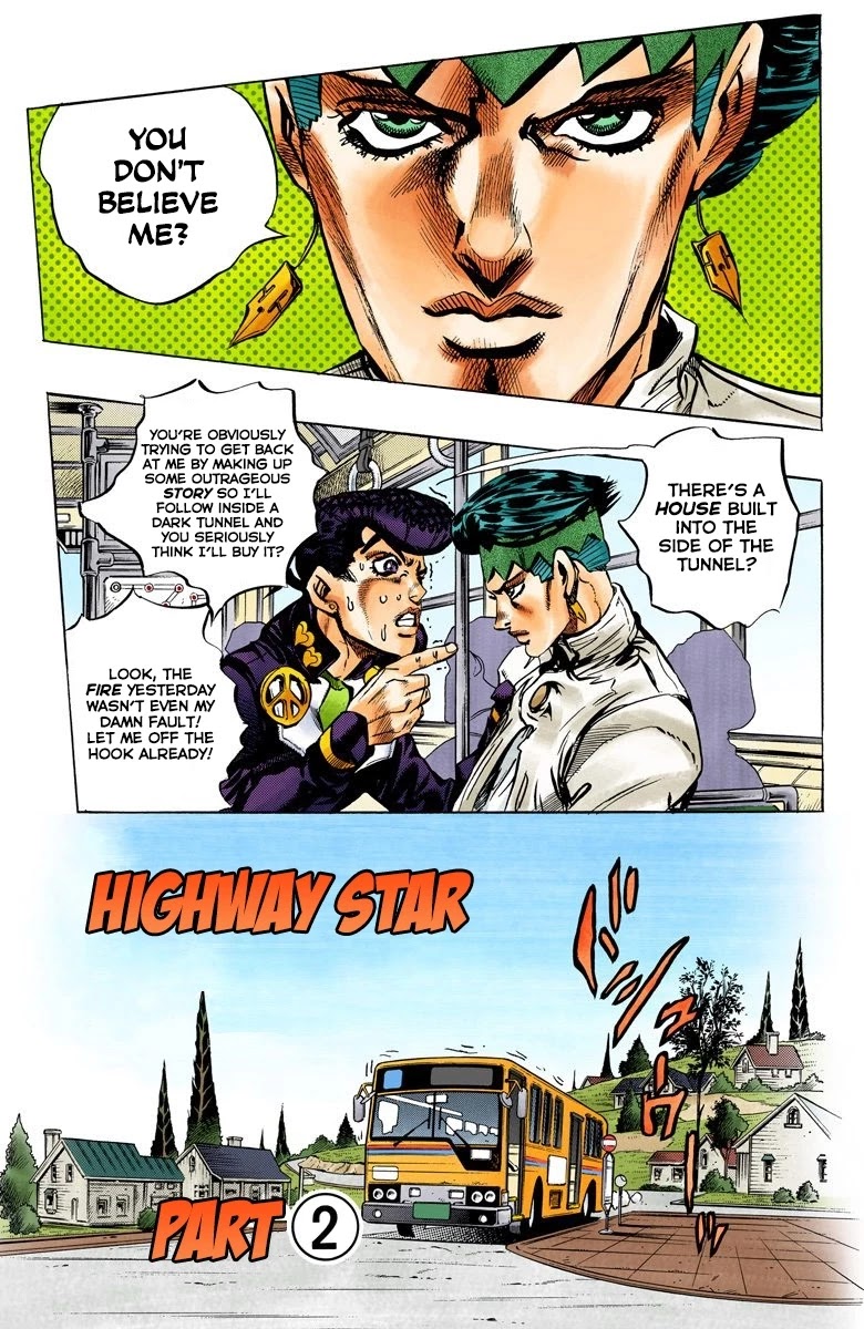 JoJo's Bizarre Adventure Part 4 - Diamond is Unbreakable (Official Colored) Chapter 120 page 2 - Chapter 120: Highway Star Part 2