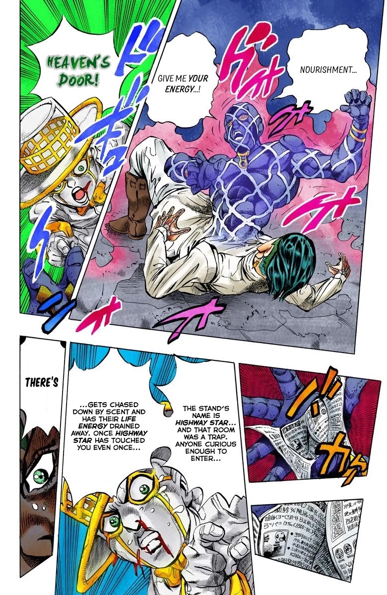 JoJo's Bizarre Adventure Part 4 - Diamond is Unbreakable (Official Colored) Chapter 121 page 6 - Chapter 121: Highway Star Part 3