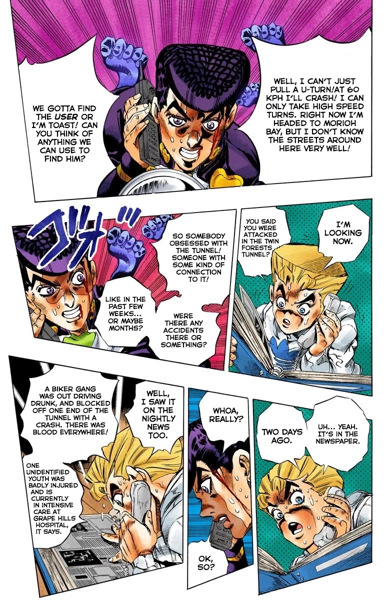 JoJo's Bizarre Adventure Part 4 - Diamond is Unbreakable (Official Colored) Chapter 123 page 8 - Chapter 123: Highway Star Part 5