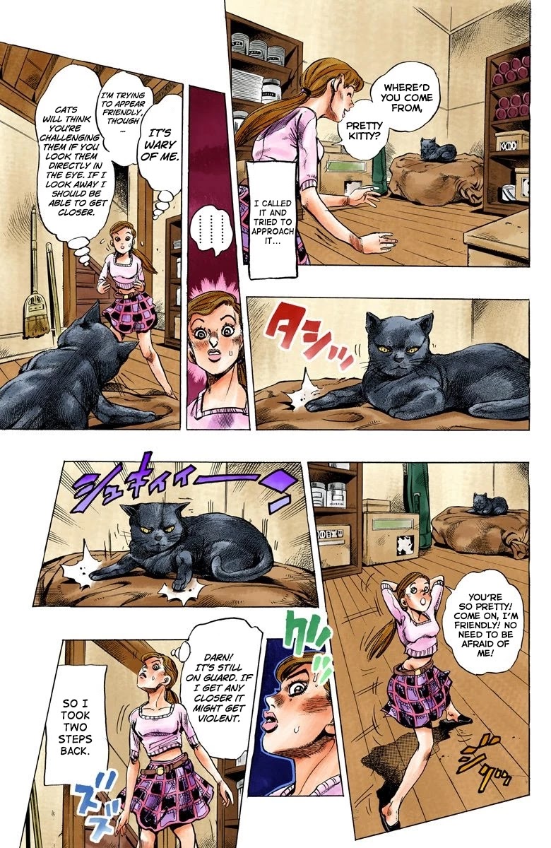 JoJo's Bizarre Adventure Part 4 - Diamond is Unbreakable (Official Colored) Chapter 127 page 8 - Chapter 127: The Cat Who Loved Kira Part 1