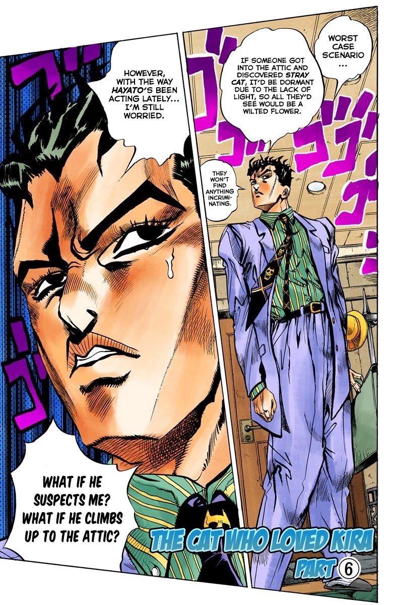 JoJo's Bizarre Adventure Part 4 - Diamond is Unbreakable (Official Colored) Chapter 132 page 2 - Chapter 132: The Cat Who Loved Kira Part 6