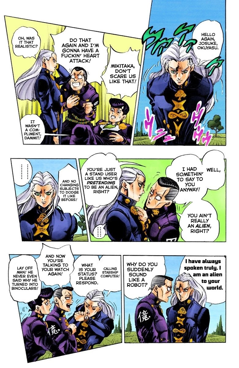 JoJo's Bizarre Adventure Part 4 - Diamond is Unbreakable (Official Colored) Chapter 133 page 4 - Chapter 133: Who Wants to Live on a Transmission Tower? Part 1