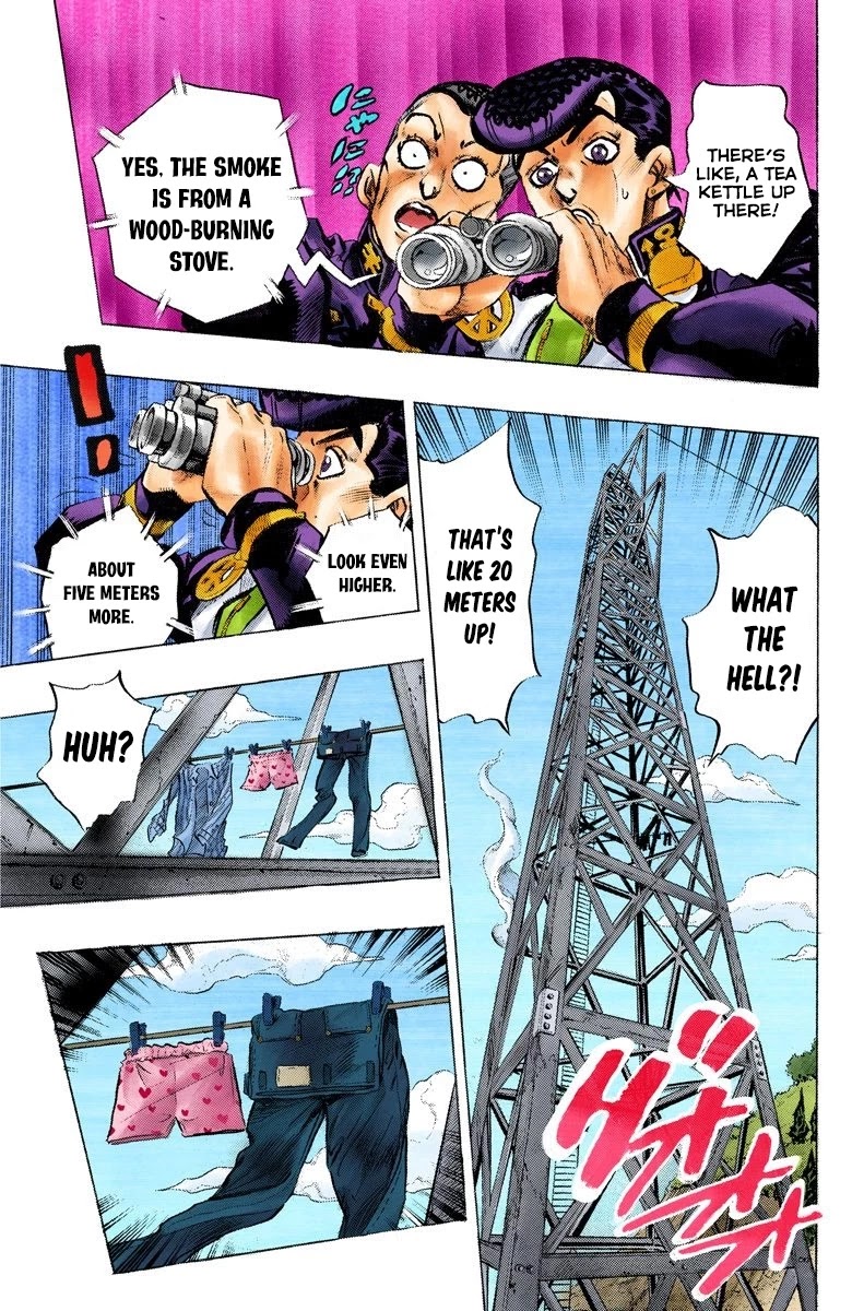 JoJo's Bizarre Adventure Part 4 - Diamond is Unbreakable (Official Colored) Chapter 133 page 8 - Chapter 133: Who Wants to Live on a Transmission Tower? Part 1