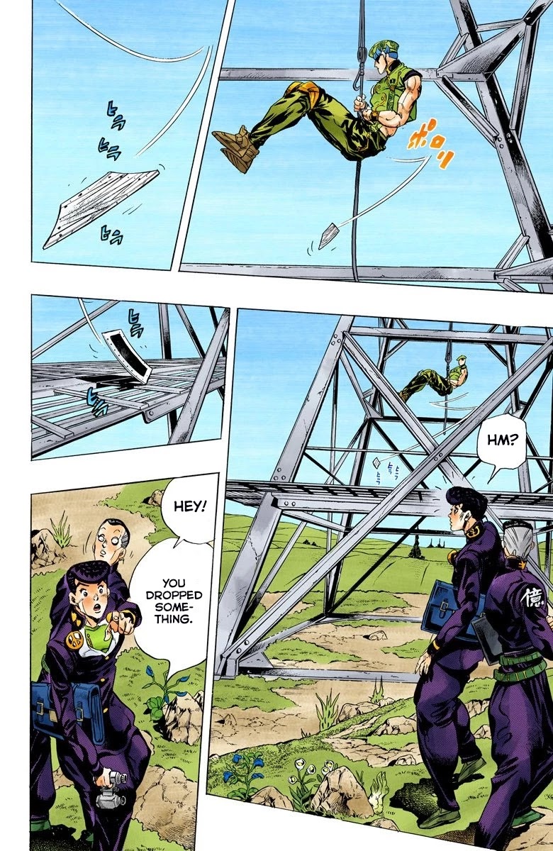 JoJo's Bizarre Adventure Part 4 - Diamond is Unbreakable (Official Colored) Chapter 134 page 11 - Chapter 134: Who Wants to Live on a Transmission Tower? Part 2