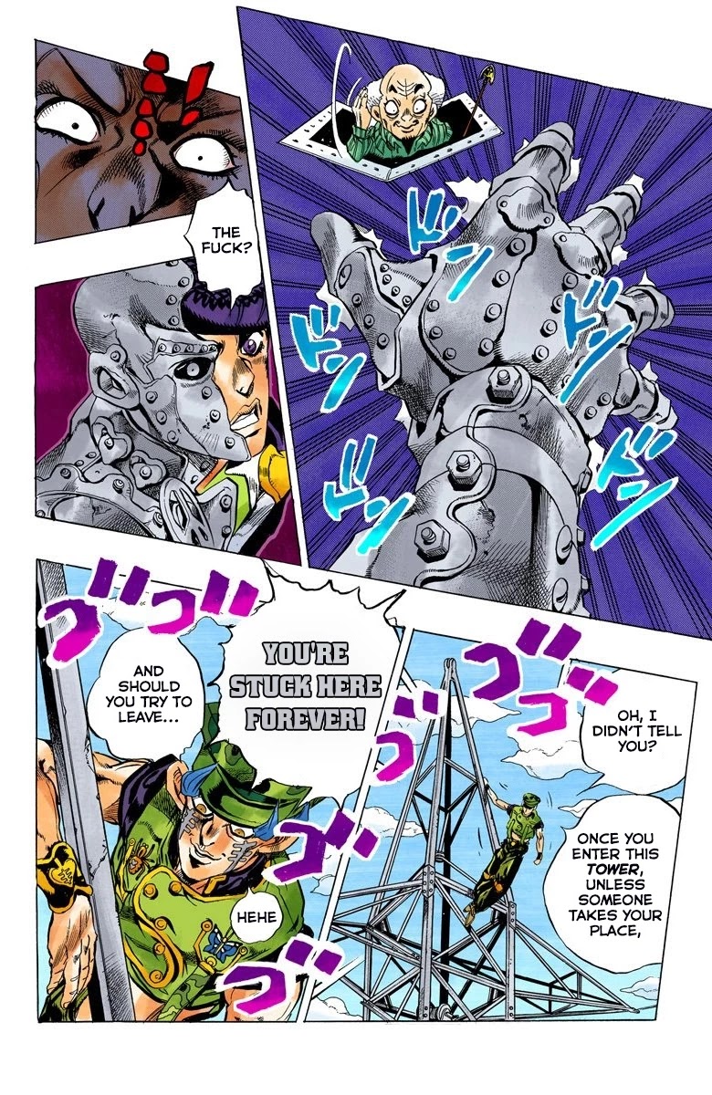 JoJo's Bizarre Adventure Part 4 - Diamond is Unbreakable (Official Colored) Chapter 134 page 19 - Chapter 134: Who Wants to Live on a Transmission Tower? Part 2
