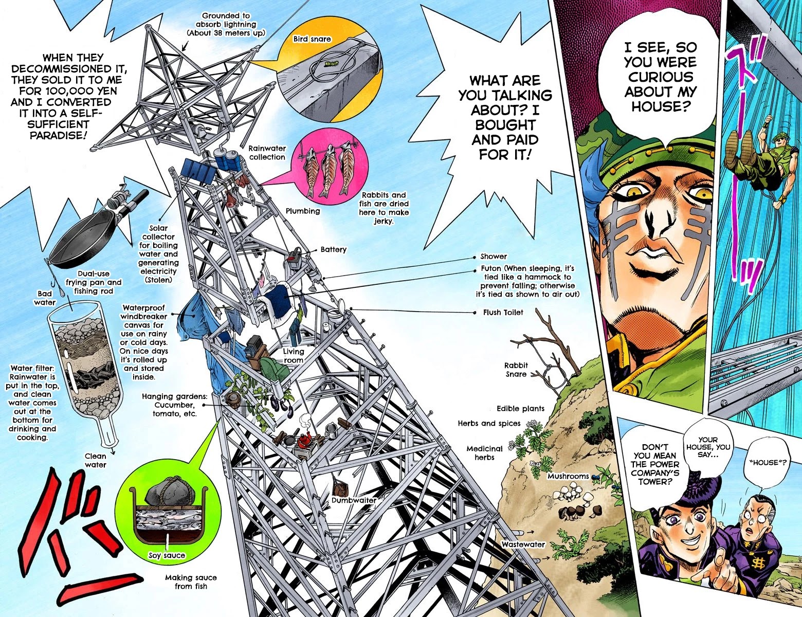 JoJo's Bizarre Adventure Part 4 - Diamond is Unbreakable (Official Colored) Chapter 134 page 8 - Chapter 134: Who Wants to Live on a Transmission Tower? Part 2