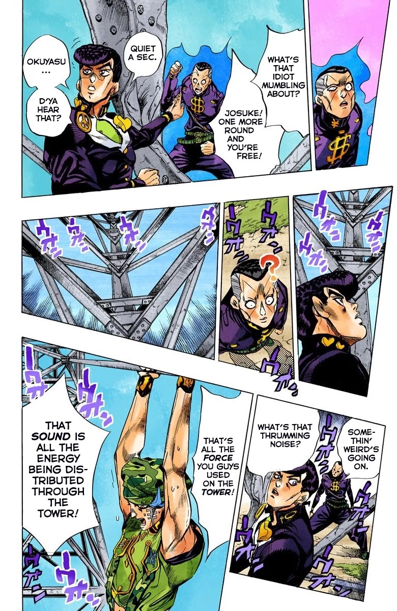 JoJo's Bizarre Adventure Part 4 - Diamond is Unbreakable (Official Colored) Chapter 135 page 11 - Chapter 135: Who Wants to Live on a Transmission Tower? Part 3