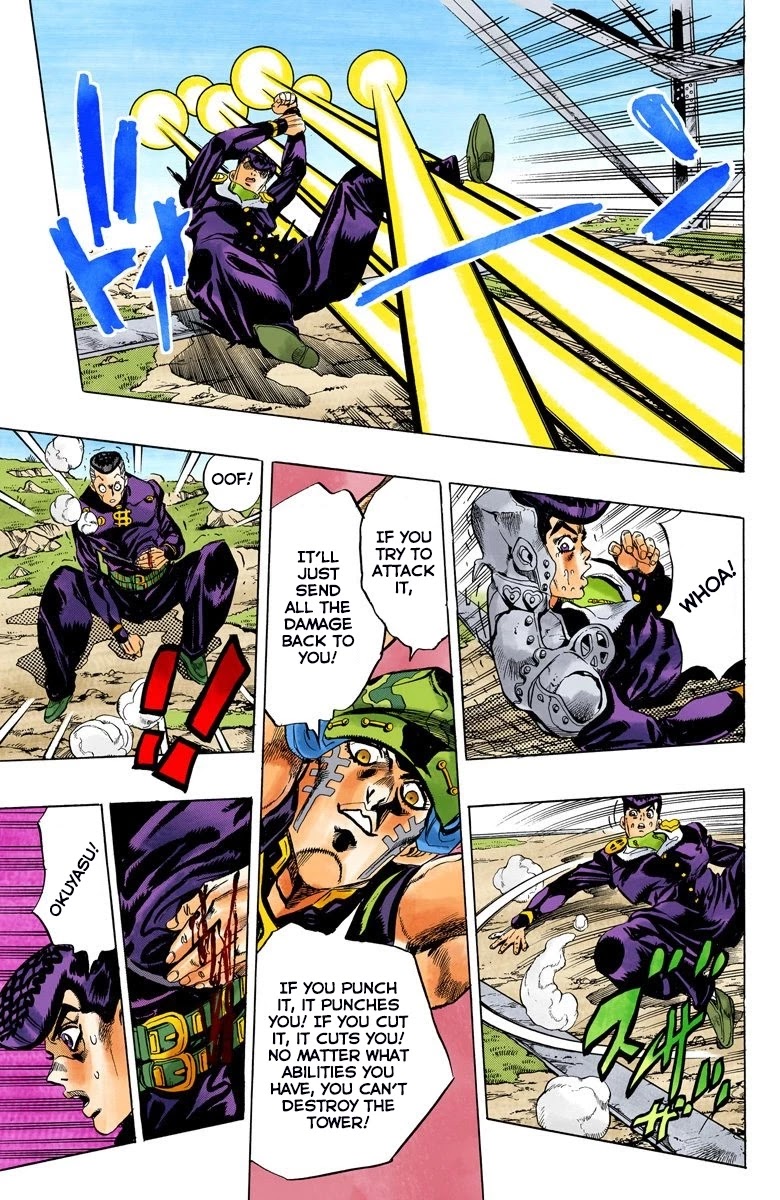 JoJo's Bizarre Adventure Part 4 - Diamond is Unbreakable (Official Colored) Chapter 135 page 15 - Chapter 135: Who Wants to Live on a Transmission Tower? Part 3