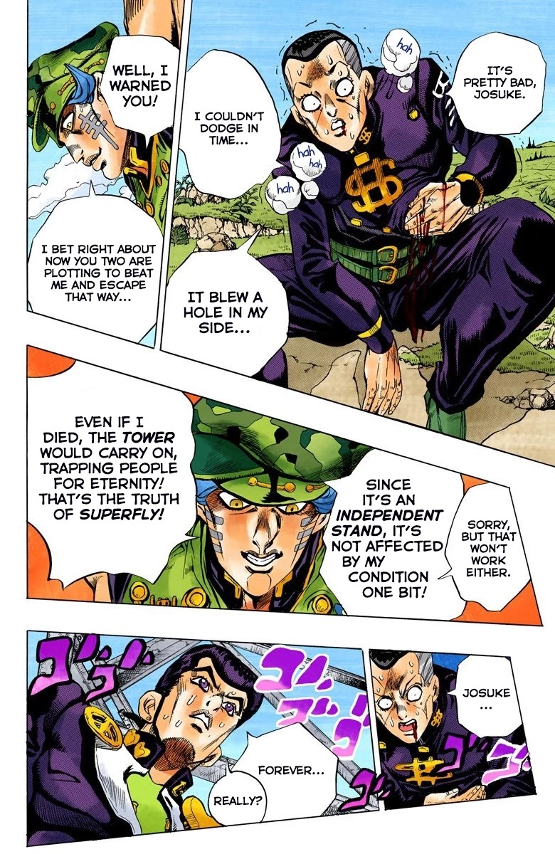 JoJo's Bizarre Adventure Part 4 - Diamond is Unbreakable (Official Colored) Chapter 135 page 16 - Chapter 135: Who Wants to Live on a Transmission Tower? Part 3