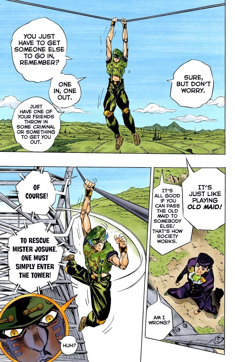 JoJo's Bizarre Adventure Part 4 - Diamond is Unbreakable (Official Colored) Chapter 135 page 17 - Chapter 135: Who Wants to Live on a Transmission Tower? Part 3