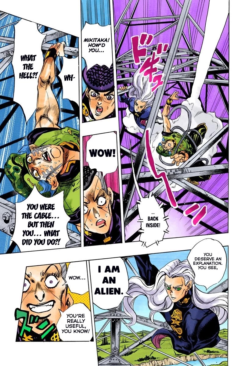 JoJo's Bizarre Adventure Part 4 - Diamond is Unbreakable (Official Colored) Chapter 135 page 19 - Chapter 135: Who Wants to Live on a Transmission Tower? Part 3