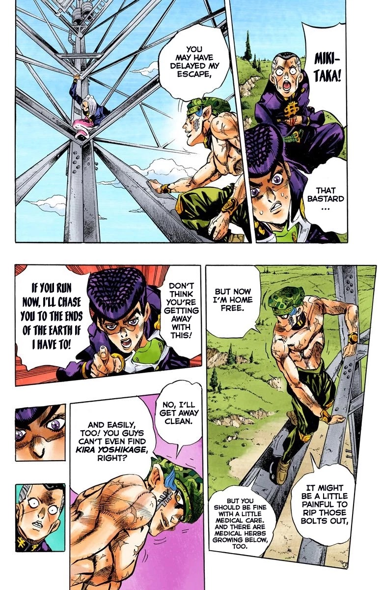 JoJo's Bizarre Adventure Part 4 - Diamond is Unbreakable (Official Colored) Chapter 136 page 14 - Chapter 136: Who Wants to Live on a Transmission Tower? Part 4