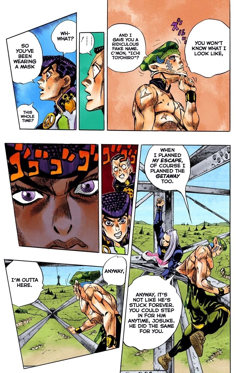 JoJo's Bizarre Adventure Part 4 - Diamond is Unbreakable (Official Colored) Chapter 136 page 15 - Chapter 136: Who Wants to Live on a Transmission Tower? Part 4