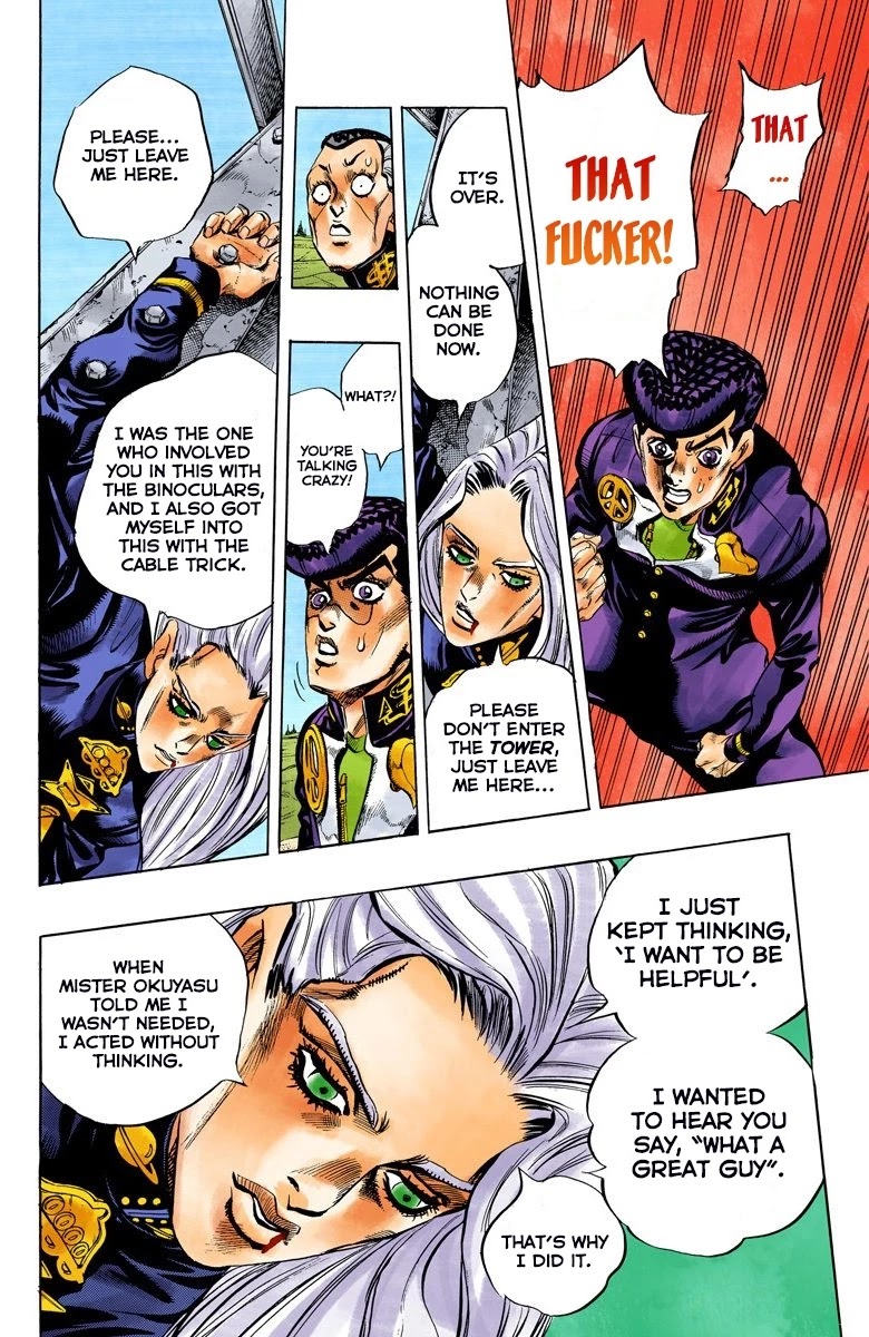 JoJo's Bizarre Adventure Part 4 - Diamond is Unbreakable (Official Colored) Chapter 136 page 16 - Chapter 136: Who Wants to Live on a Transmission Tower? Part 4