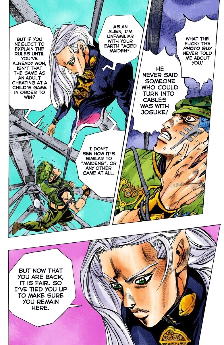 JoJo's Bizarre Adventure Part 4 - Diamond is Unbreakable (Official Colored) Chapter 136 page 4 - Chapter 136: Who Wants to Live on a Transmission Tower? Part 4