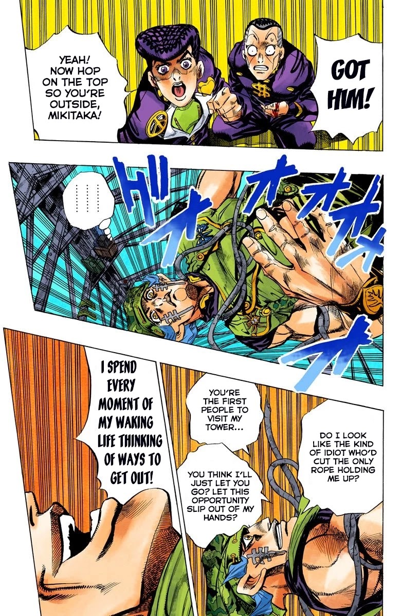 JoJo's Bizarre Adventure Part 4 - Diamond is Unbreakable (Official Colored) Chapter 136 page 7 - Chapter 136: Who Wants to Live on a Transmission Tower? Part 4