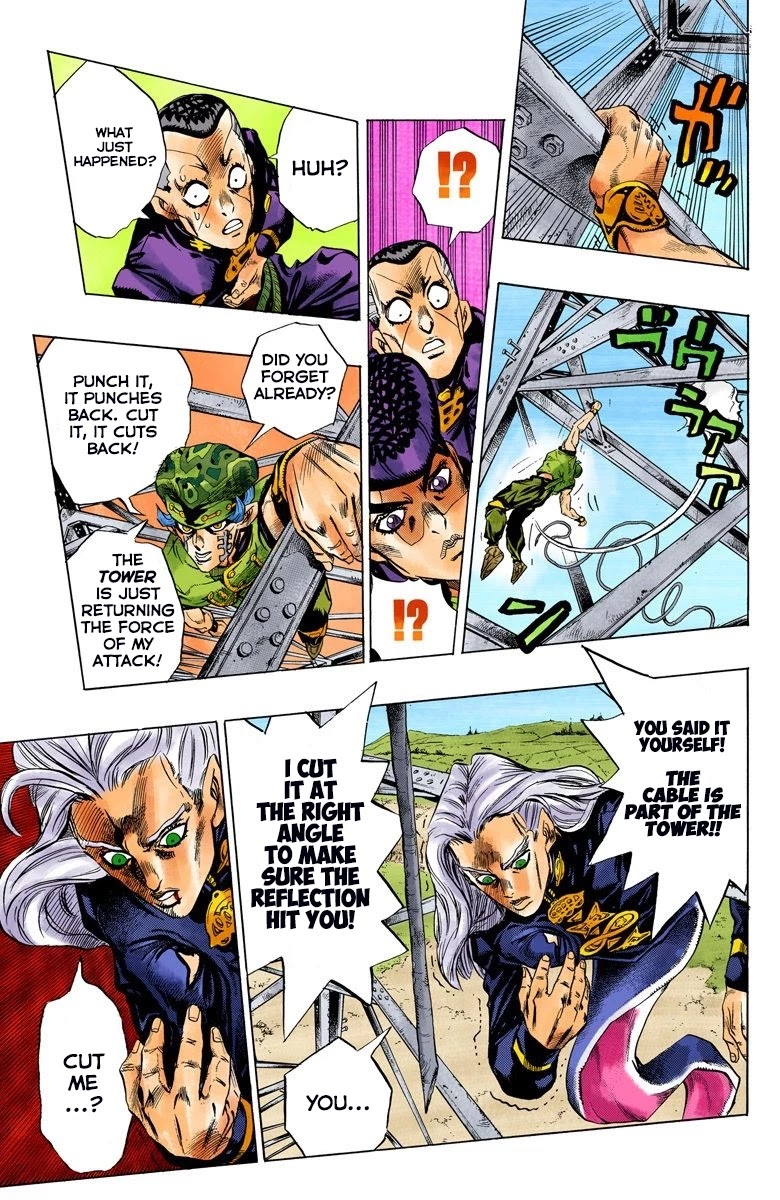 JoJo's Bizarre Adventure Part 4 - Diamond is Unbreakable (Official Colored) Chapter 136 page 9 - Chapter 136: Who Wants to Live on a Transmission Tower? Part 4