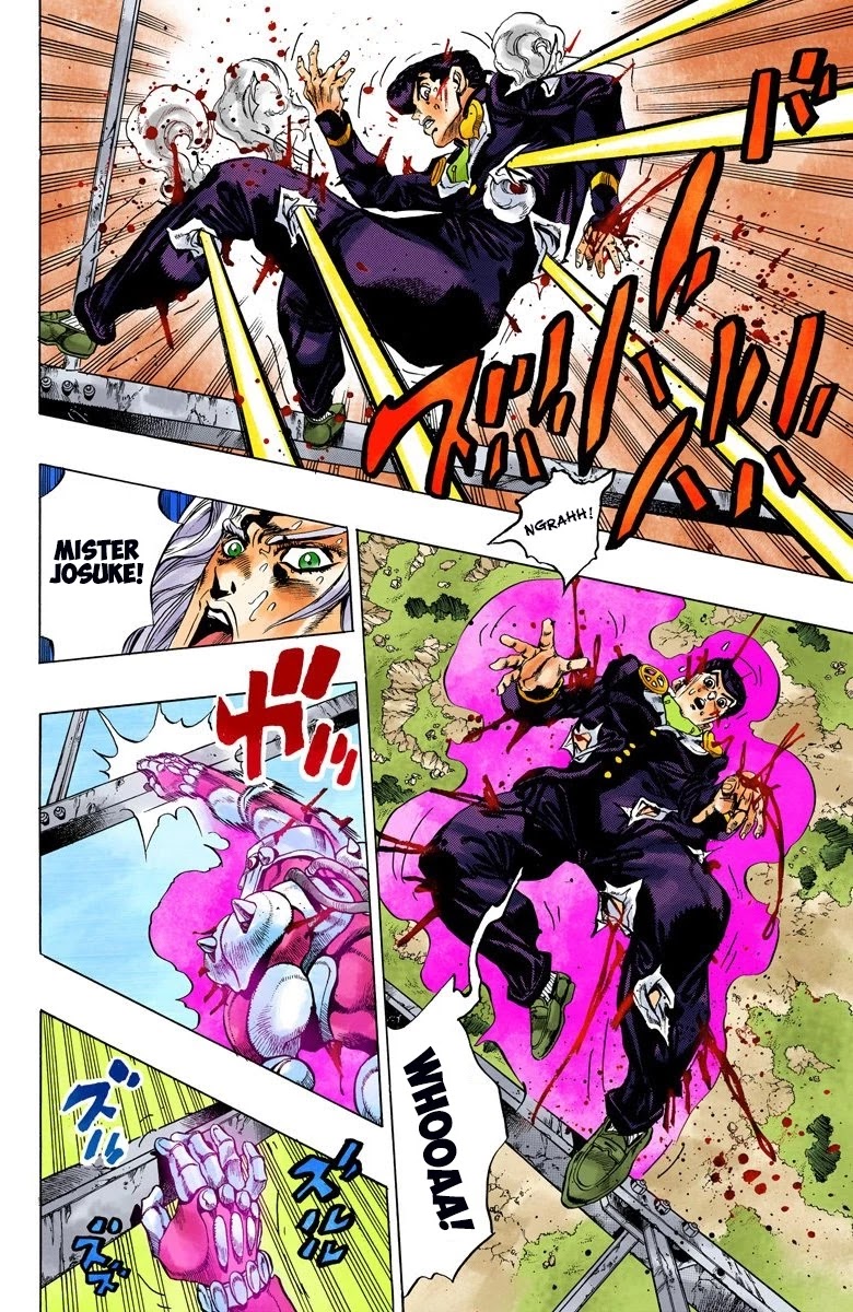 JoJo's Bizarre Adventure Part 4 - Diamond is Unbreakable (Official Colored) Chapter 137 page 14 - Chapter 137: Who Wants to Live on a Transmission Tower? Part 5