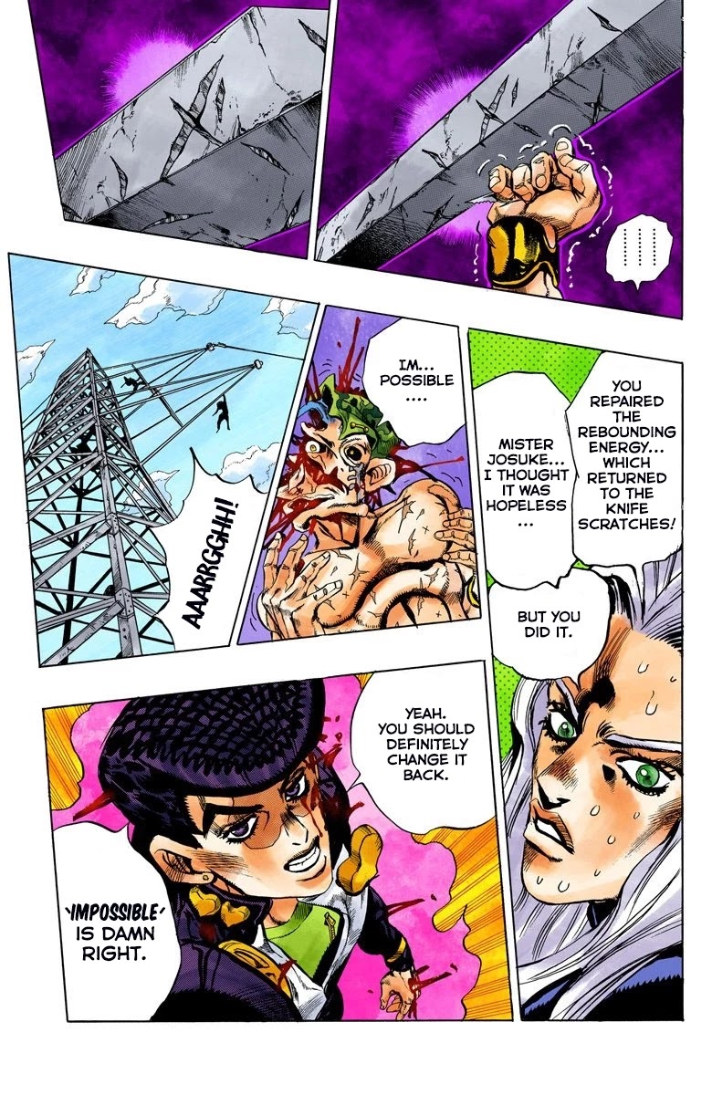 JoJo's Bizarre Adventure Part 4 - Diamond is Unbreakable (Official Colored) Chapter 137 page 19 - Chapter 137: Who Wants to Live on a Transmission Tower? Part 5