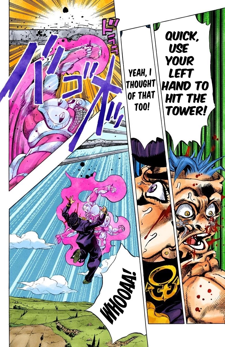JoJo's Bizarre Adventure Part 4 - Diamond is Unbreakable (Official Colored) Chapter 138 page 11 - Chapter 138: Who Wants to Live on a Transmission Tower? Part 6