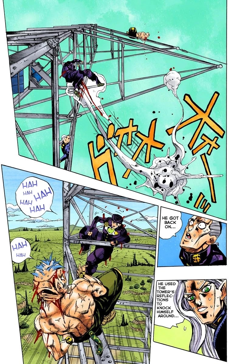 JoJo's Bizarre Adventure Part 4 - Diamond is Unbreakable (Official Colored) Chapter 138 page 14 - Chapter 138: Who Wants to Live on a Transmission Tower? Part 6