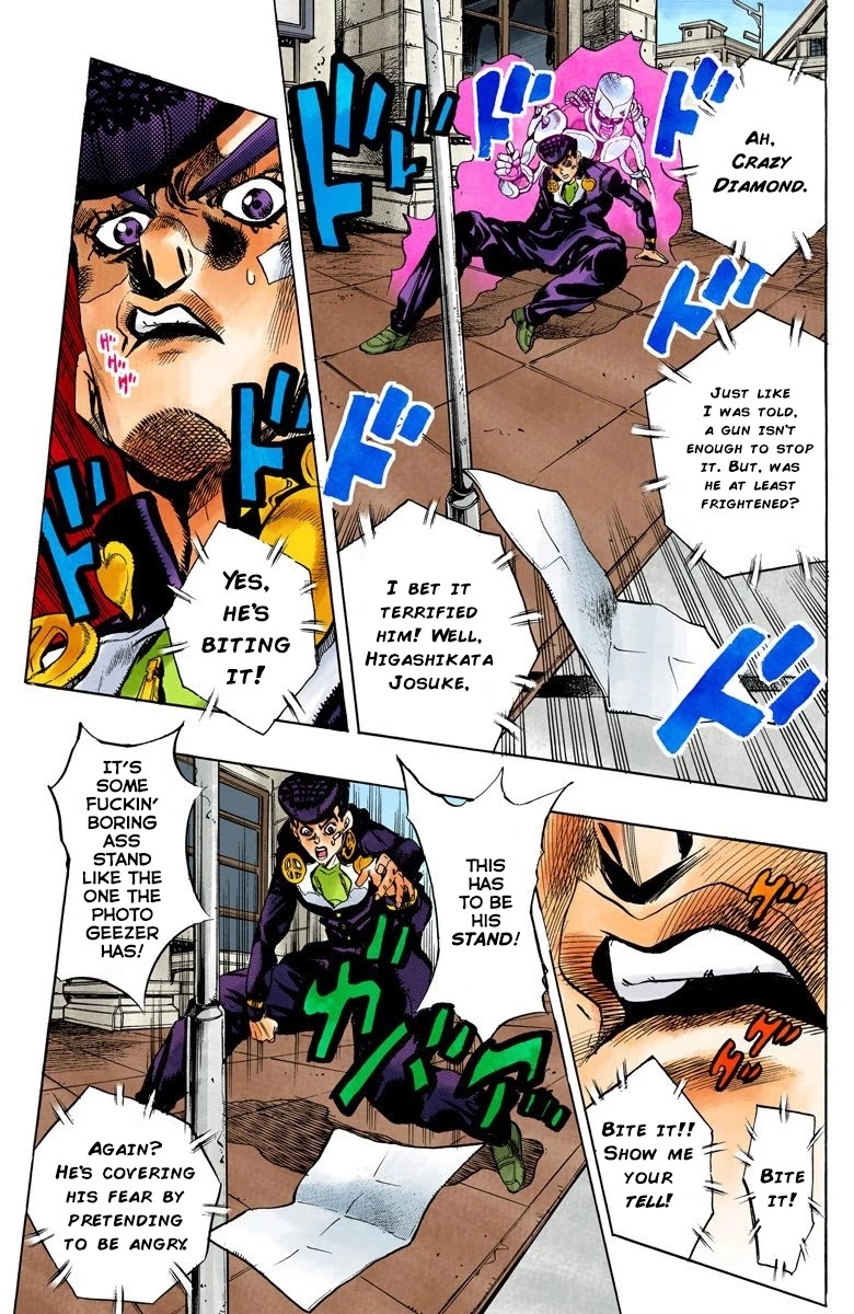 JoJo's Bizarre Adventure Part 4 - Diamond is Unbreakable (Official Colored) Chapter 141 page 12 - Chapter 141: Enigma Boy Part 3