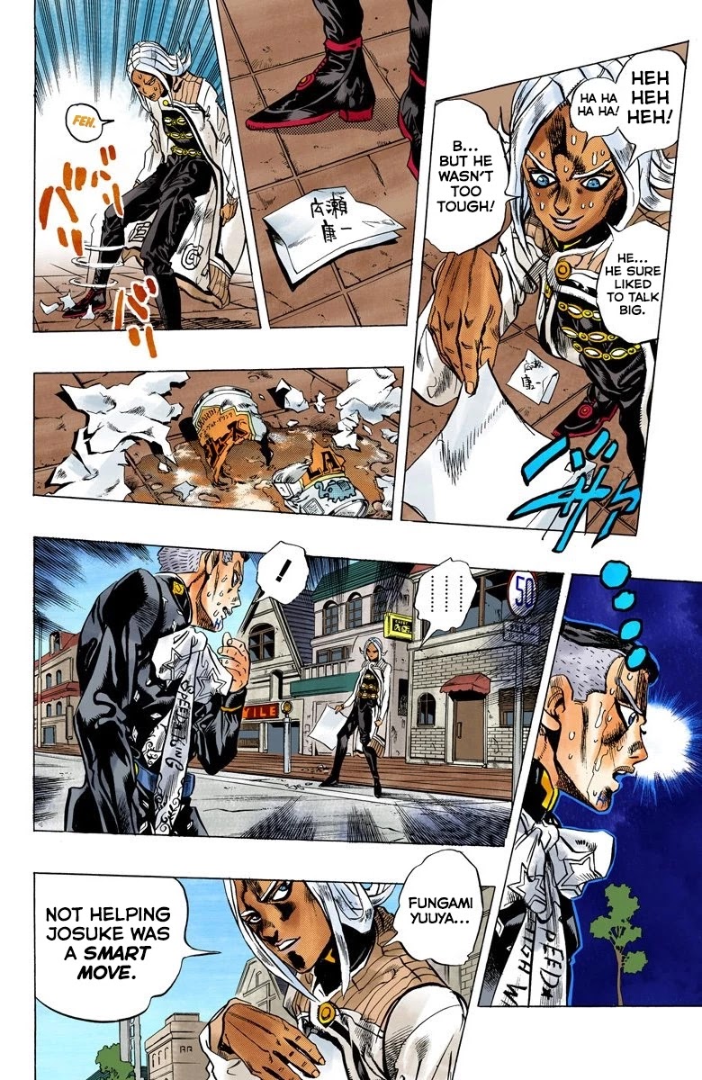 JoJo's Bizarre Adventure Part 4 - Diamond is Unbreakable (Official Colored) Chapter 142 page 12 - Chapter 142: Enigma Boy Part 4