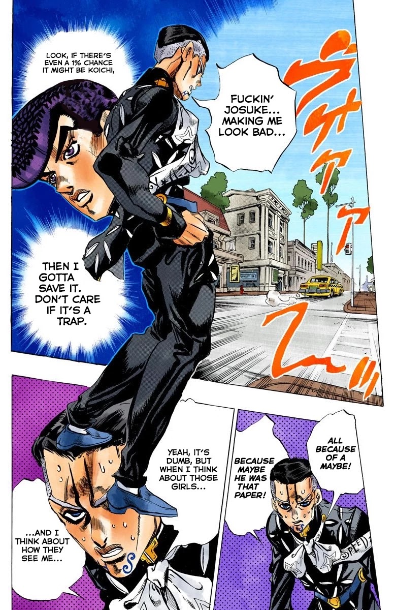 JoJo's Bizarre Adventure Part 4 - Diamond is Unbreakable (Official Colored) Chapter 142 page 18 - Chapter 142: Enigma Boy Part 4