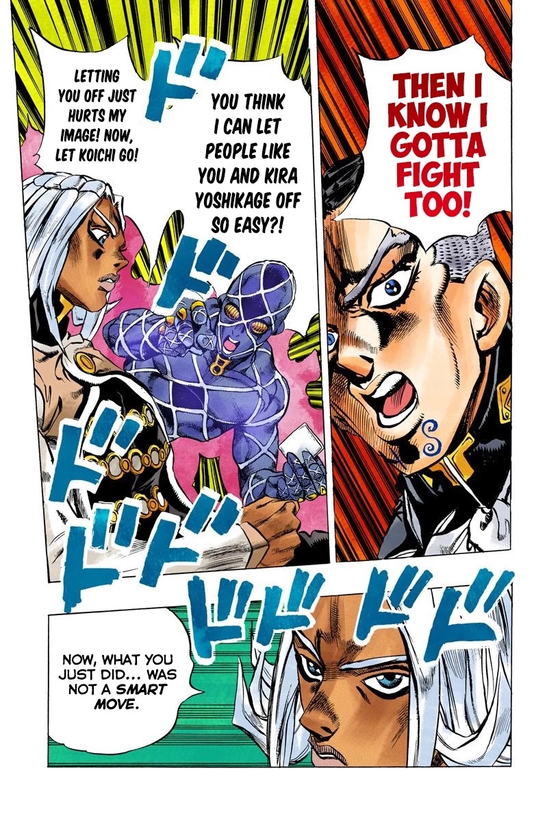 JoJo's Bizarre Adventure Part 4 - Diamond is Unbreakable (Official Colored) Chapter 142 page 19 - Chapter 142: Enigma Boy Part 4