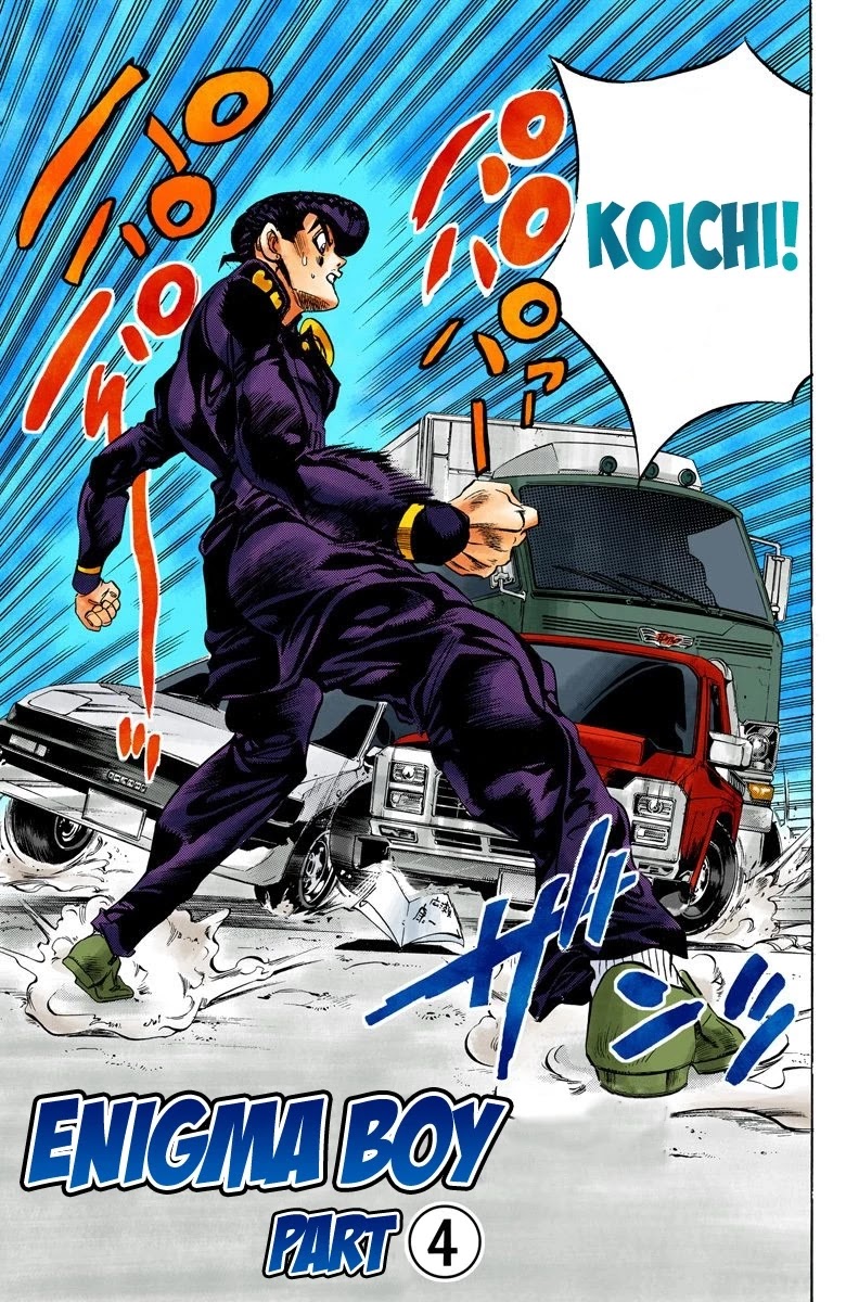 JoJo's Bizarre Adventure Part 4 - Diamond is Unbreakable (Official Colored) Chapter 142 page 2 - Chapter 142: Enigma Boy Part 4
