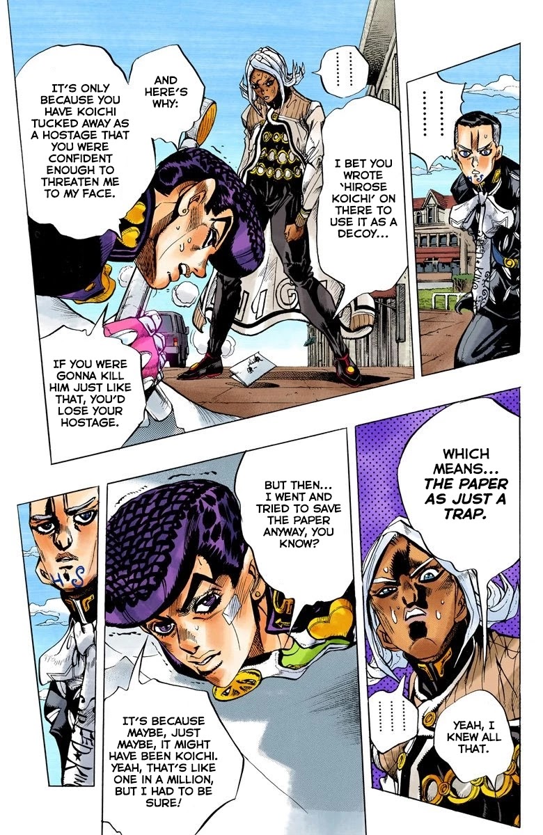 JoJo's Bizarre Adventure Part 4 - Diamond is Unbreakable (Official Colored) Chapter 142 page 9 - Chapter 142: Enigma Boy Part 4