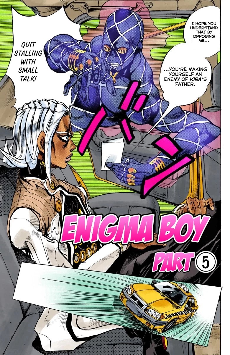 JoJo's Bizarre Adventure Part 4 - Diamond is Unbreakable (Official Colored) Chapter 143 page 3 - Chapter 143: Enigma Boy Part 5