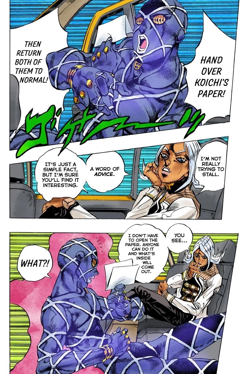 JoJo's Bizarre Adventure Part 4 - Diamond is Unbreakable (Official Colored) Chapter 143 page 4 - Chapter 143: Enigma Boy Part 5