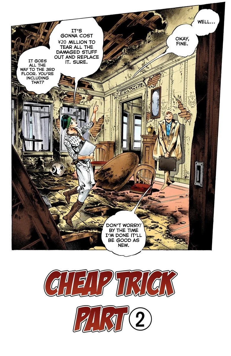 JoJo's Bizarre Adventure Part 4 - Diamond is Unbreakable (Official Colored) Chapter 148 page 1 - Chapter 148: Cheap Trick Part 2