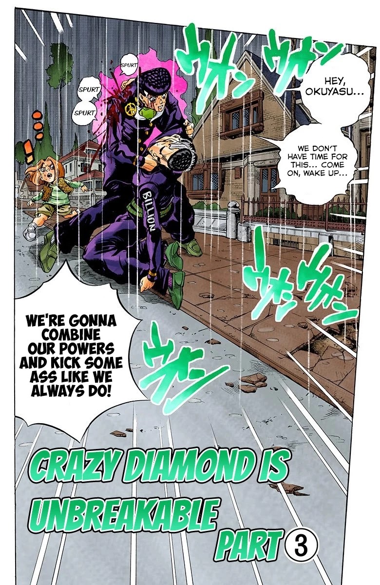 JoJo's Bizarre Adventure Part 4 - Diamond is Unbreakable (Official Colored) Chapter 165 page 3 - Chapter 165: Crazy Diamond is Unbreakable Part 3