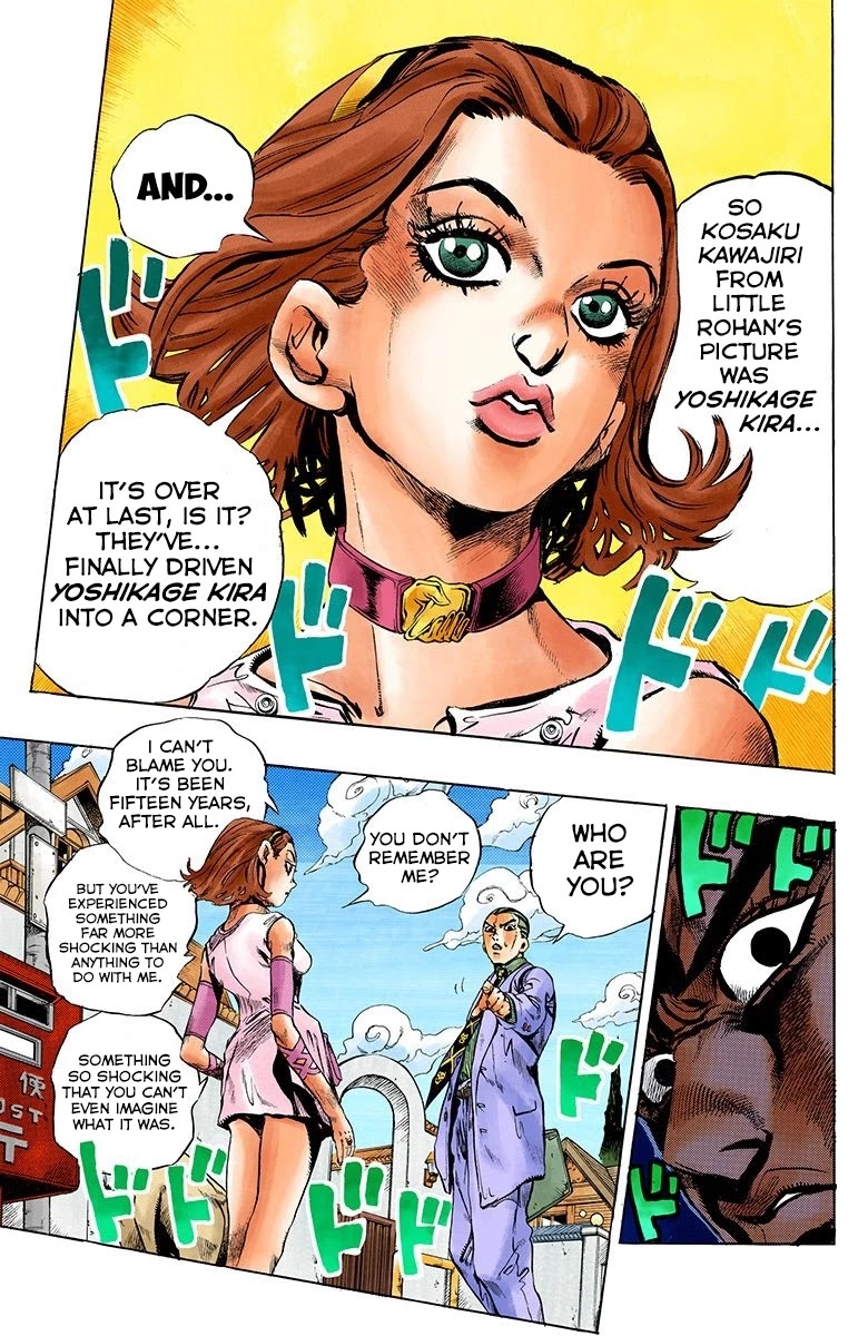 JoJo's Bizarre Adventure Part 4 - Diamond is Unbreakable (Official Colored) Chapter 172 page 8 - Chapter 172: I'll Jog Your Memory