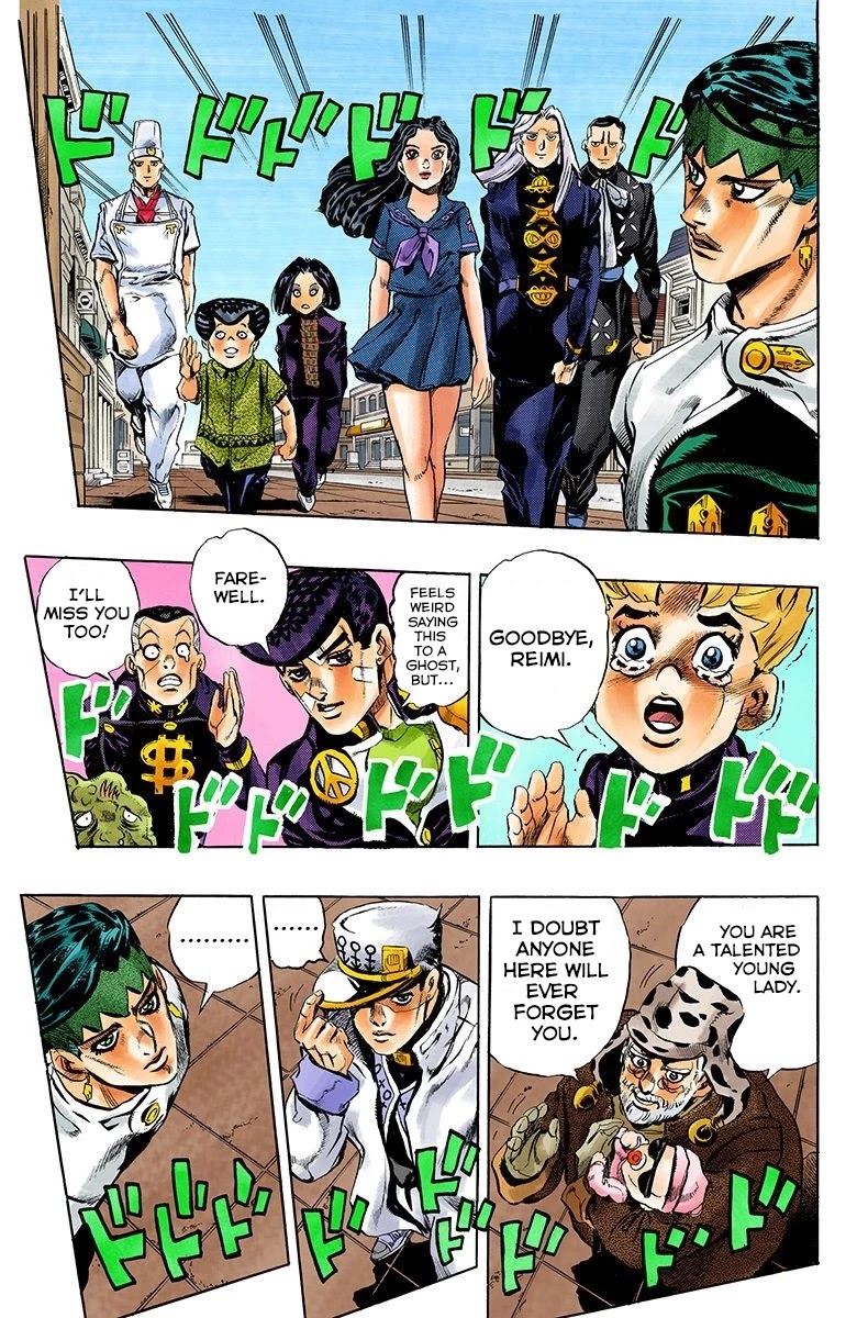 JoJo's Bizarre Adventure Part 4 - Diamond is Unbreakable (Official Colored) Chapter 174 page 10 - Chapter 174: Goodbye, Morioh- Golden Hearts [END]