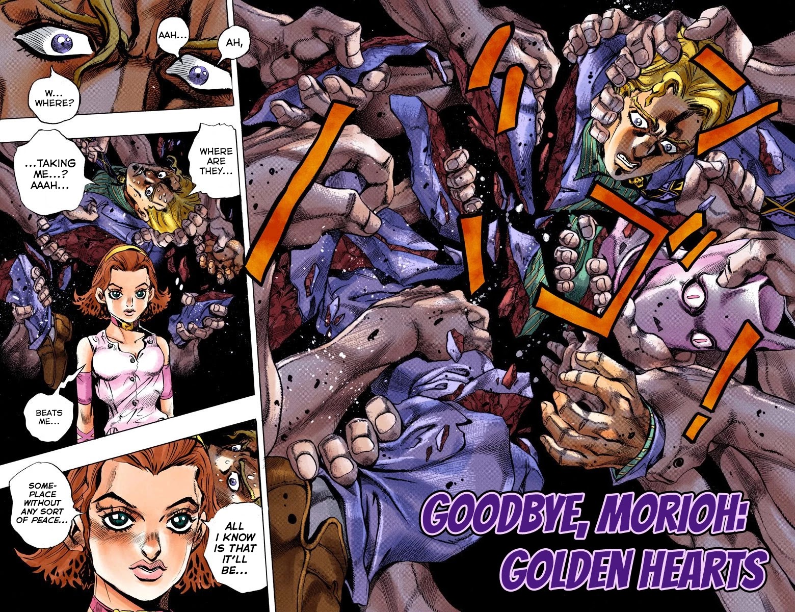 JoJo's Bizarre Adventure Part 4 - Diamond is Unbreakable (Official Colored) Chapter 174 page 4 - Chapter 174: Goodbye, Morioh- Golden Hearts [END]