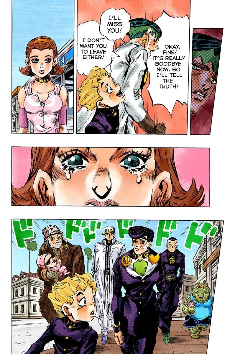 JoJo's Bizarre Adventure Part 4 - Diamond is Unbreakable (Official Colored) Chapter 174 page 9 - Chapter 174: Goodbye, Morioh- Golden Hearts [END]
