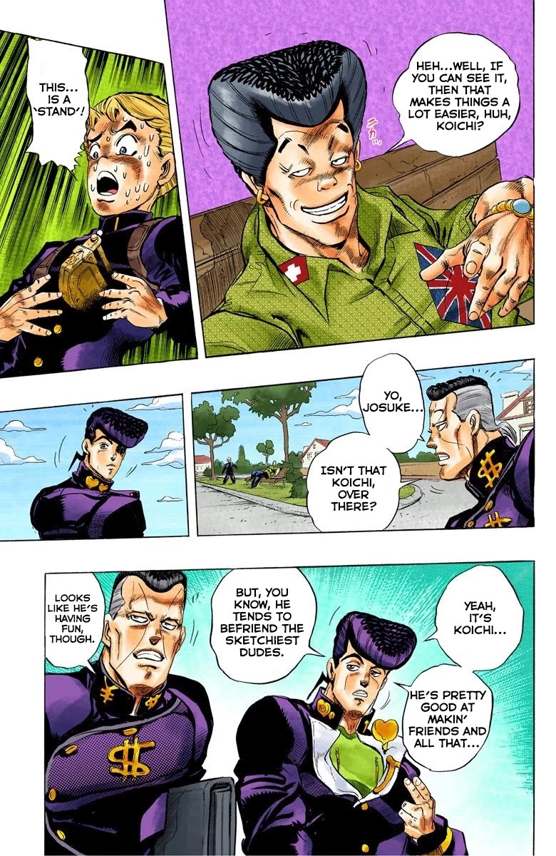 JoJo's Bizarre Adventure Part 4 - Diamond is Unbreakable (Official Colored) Chapter 19 page 21 - Chapter 19: Koichi Hirose's Echoes - Part 1