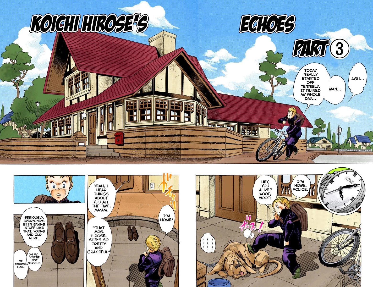JoJo's Bizarre Adventure Part 4 - Diamond is Unbreakable (Official Colored) Chapter 21 page 1 - Chapter 21: Koichi Hirose's Echoes - Part 3
