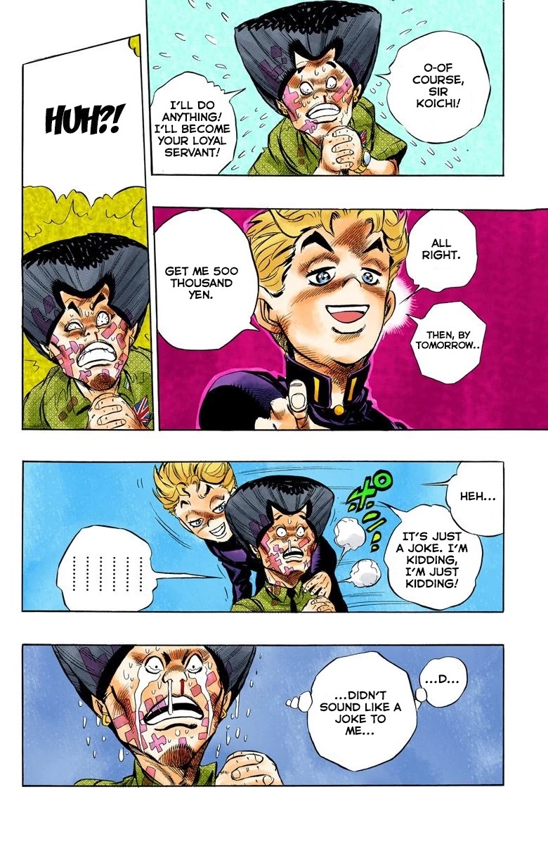 JoJo's Bizarre Adventure Part 4 - Diamond is Unbreakable (Official Colored) Chapter 23 page 19 - Chapter 23: Koichi Hirose's Echoes - Part 5
