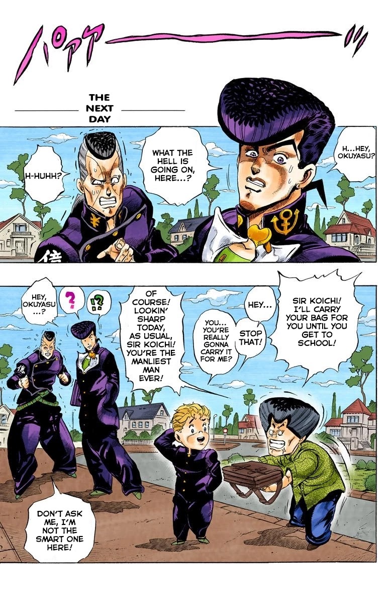 JoJo's Bizarre Adventure Part 4 - Diamond is Unbreakable (Official Colored) Chapter 23 page 20 - Chapter 23: Koichi Hirose's Echoes - Part 5