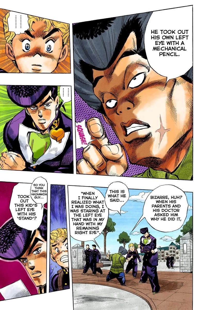 JoJo's Bizarre Adventure Part 4 - Diamond is Unbreakable (Official Colored) Chapter 24 page 8 - Chapter 24: Toshikazu Hazamada (Surface) - Part 1
