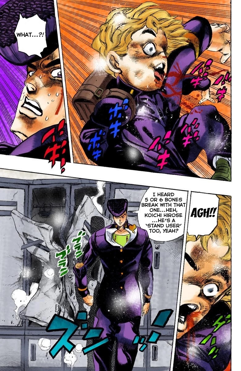 JoJo's Bizarre Adventure Part 4 - Diamond is Unbreakable (Official Colored) Chapter 25 page 13 - Chapter 25: Toshikazu Hazamada (Surface) - Part 2