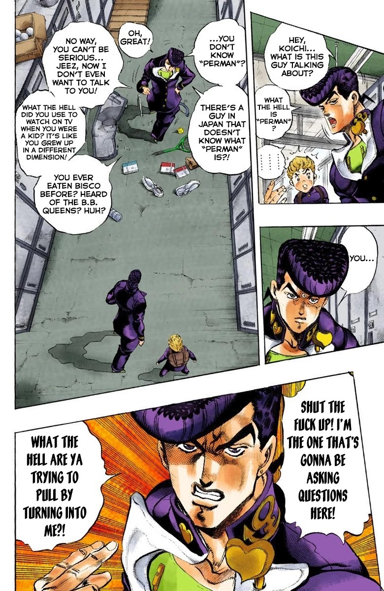 JoJo's Bizarre Adventure Part 4 - Diamond is Unbreakable (Official Colored) Chapter 25 page 8 - Chapter 25: Toshikazu Hazamada (Surface) - Part 2