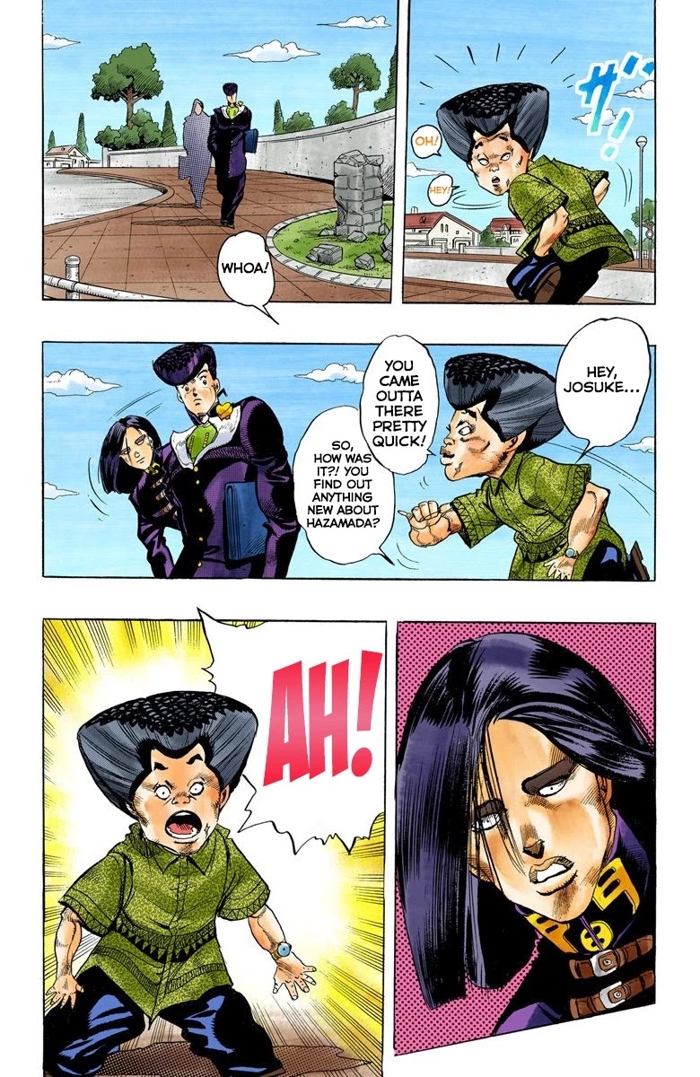 JoJo's Bizarre Adventure Part 4 - Diamond is Unbreakable (Official Colored) Chapter 26 page 17 - Chapter 26: Toshikazu Hazamada (Surface) - Part 3