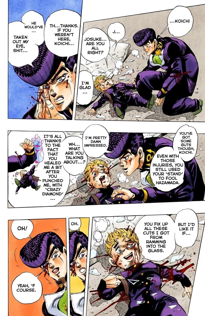 JoJo's Bizarre Adventure Part 4 - Diamond is Unbreakable (Official Colored) Chapter 26 page 9 - Chapter 26: Toshikazu Hazamada (Surface) - Part 3