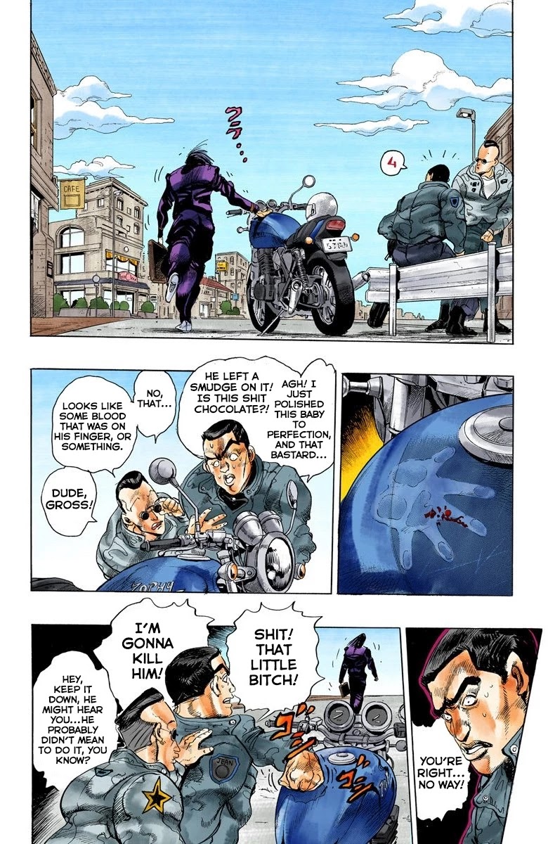JoJo's Bizarre Adventure Part 4 - Diamond is Unbreakable (Official Colored) Chapter 27 page 8 - Chapter 27: Toshikazu Hazamada (Surface) - Part 4